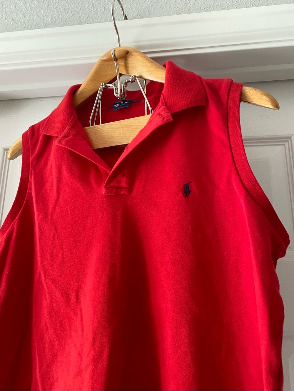 Polo-Ralph Lauren Sleeveless Red Polo XL - Picture 2 of 7